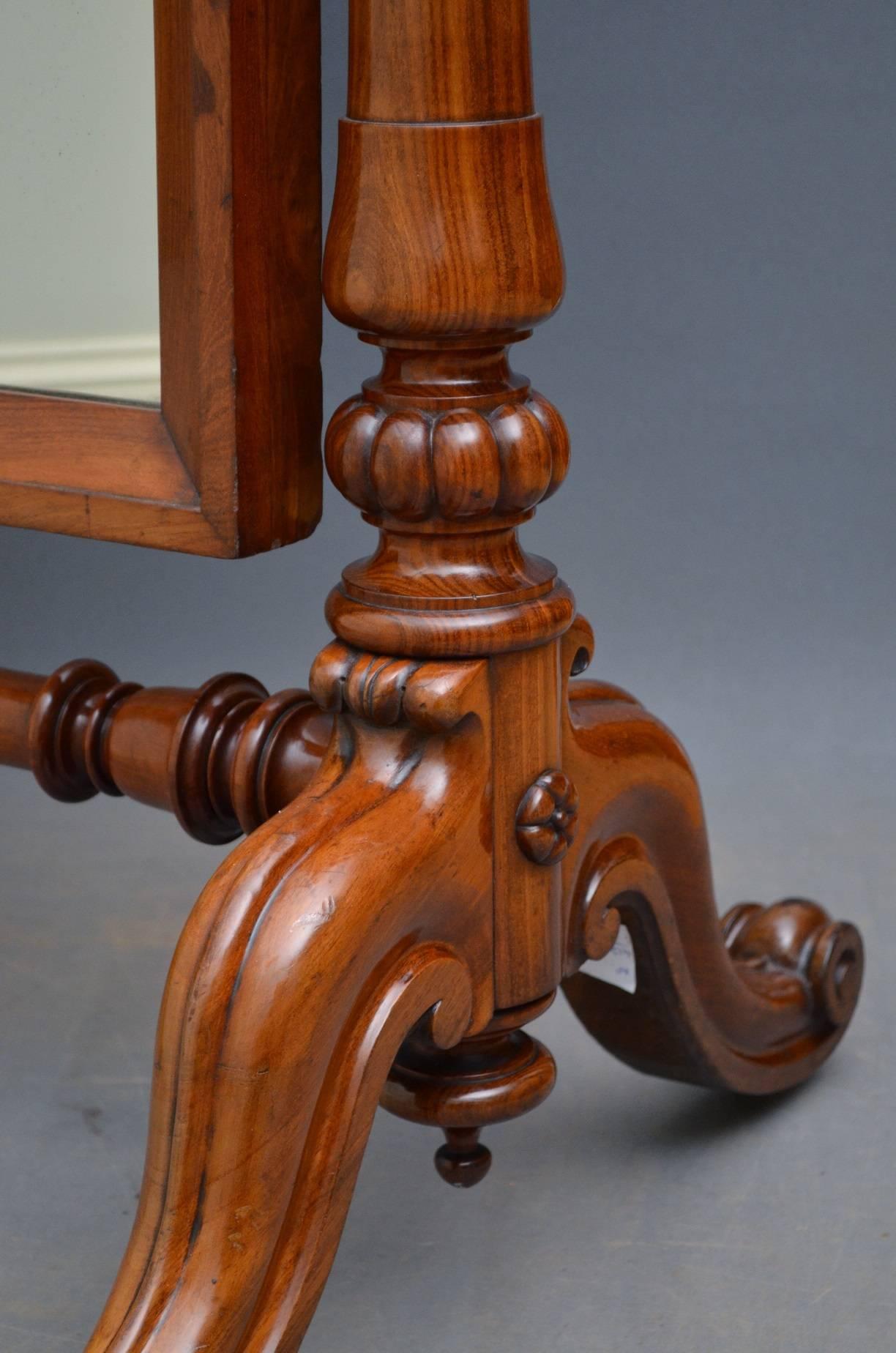 Mid-19th Century Victorian Mahogany Cheval Mirror