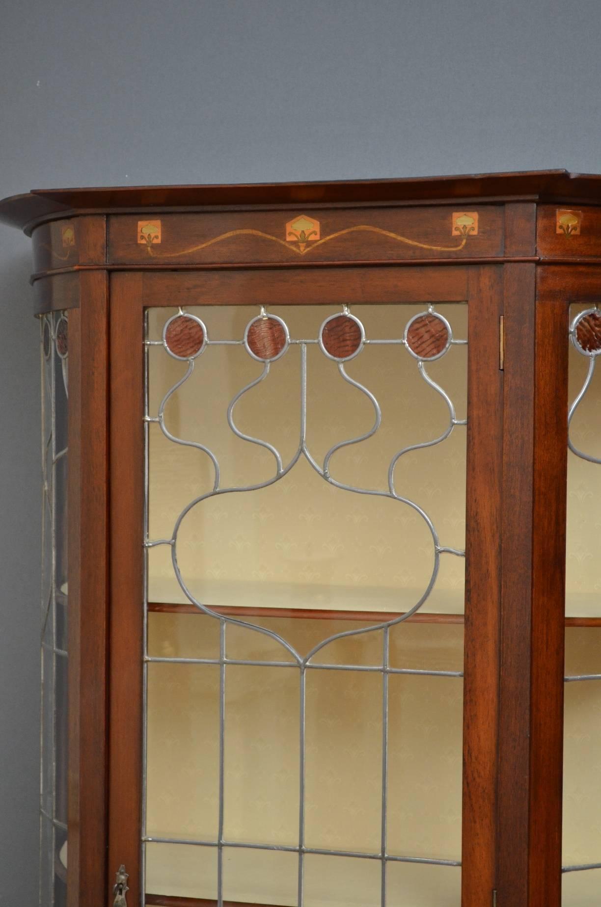 Art Nouveau Display Cabinet In Good Condition In Whaley Bridge, GB