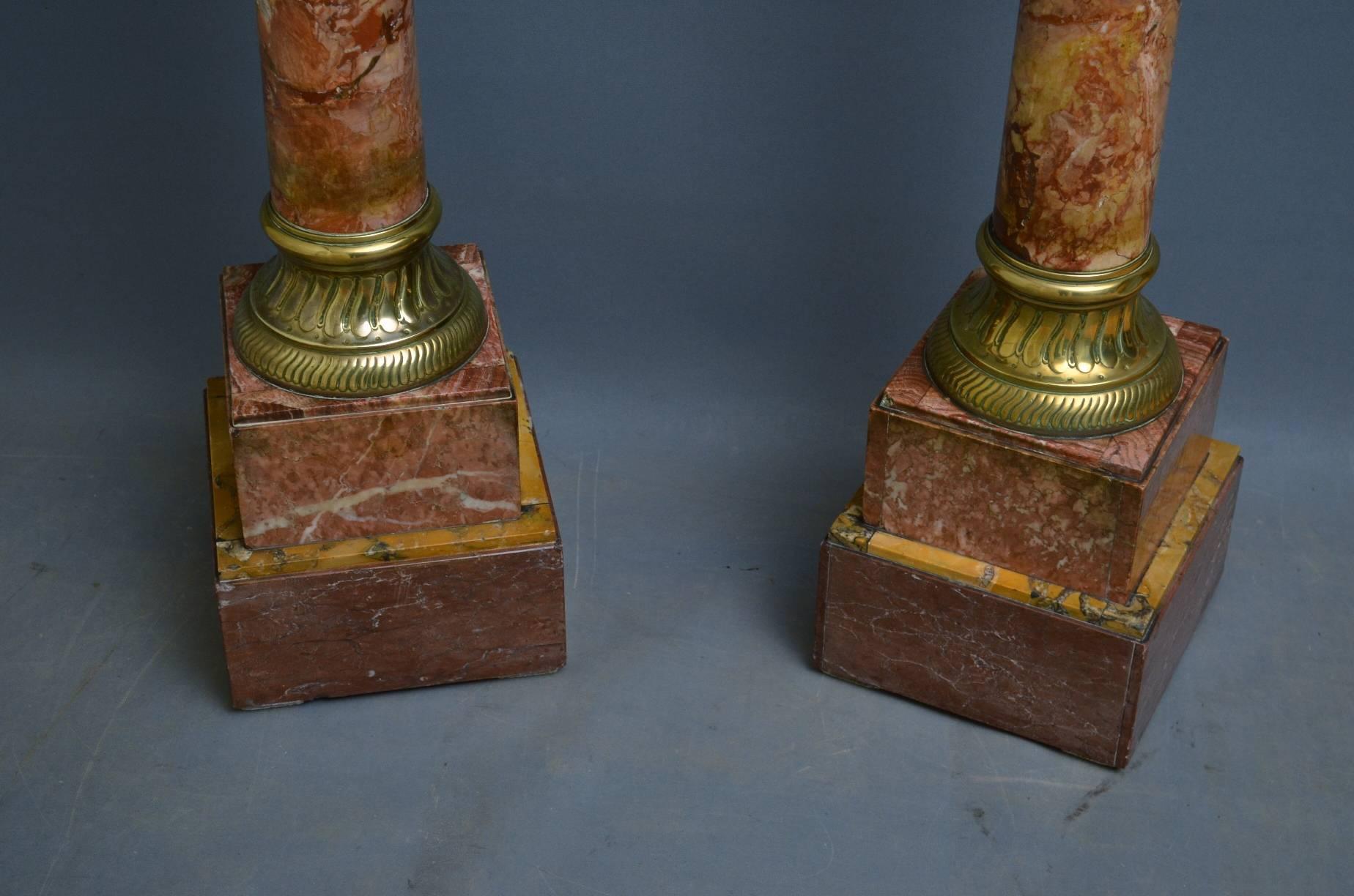 Victorian Pair of Marble Columns In Good Condition In Whaley Bridge, GB