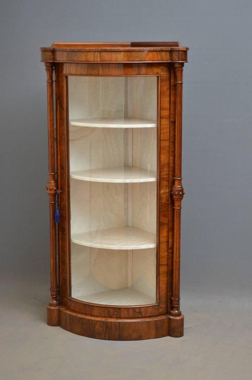 Victorian Walnut Corner Display Cabinet at 1stDibs