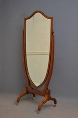 Edwardian Mahogany Cheval Mirror