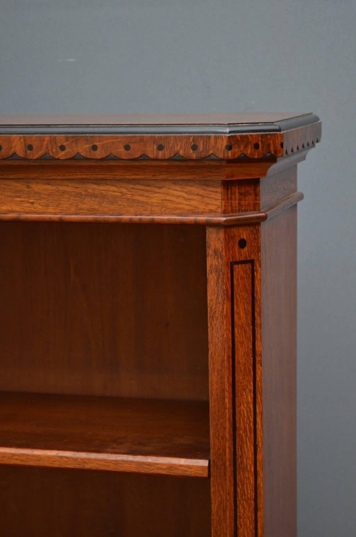 Late 19th Century Aesthetic Movement Oak Bookcase