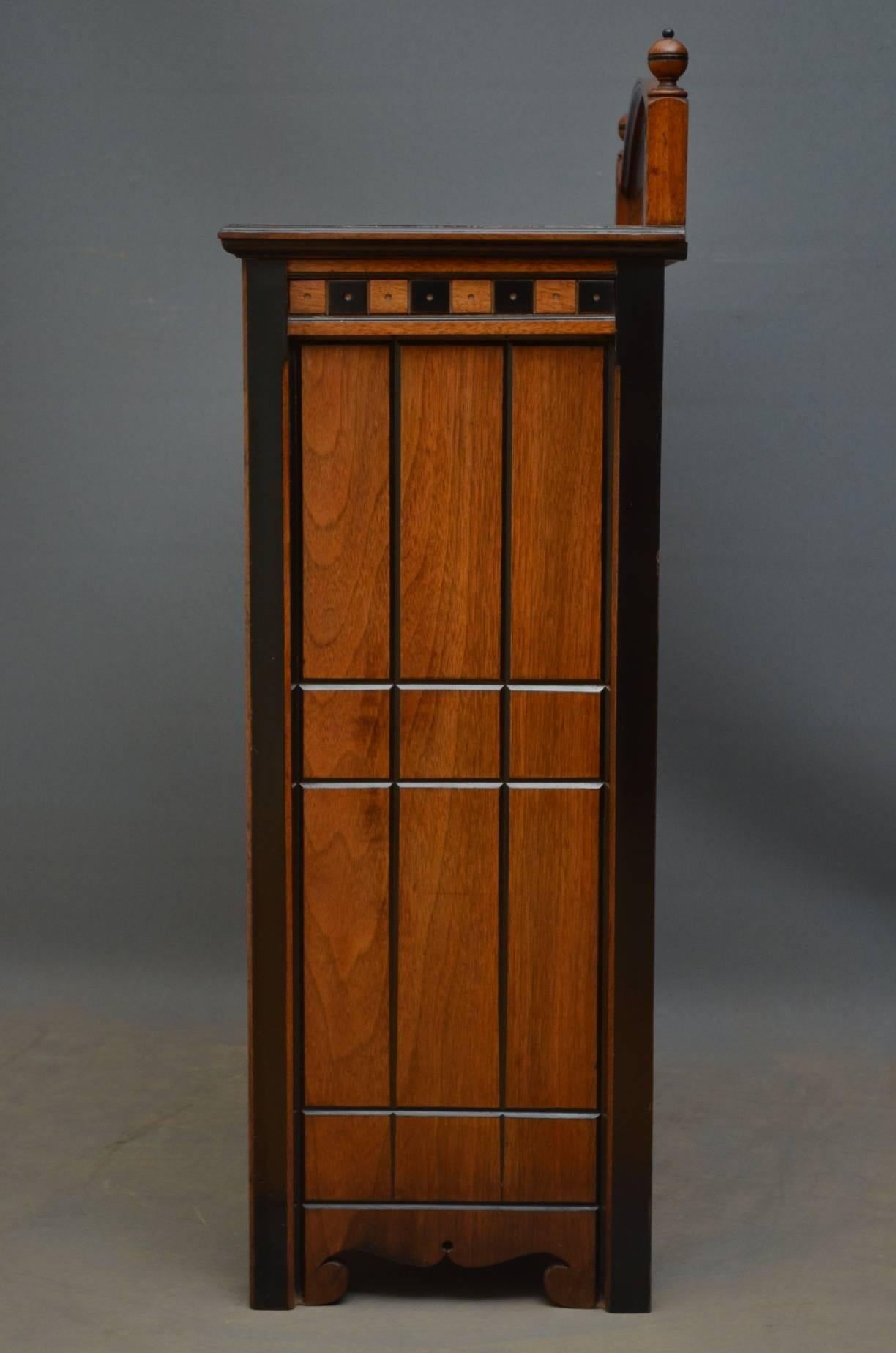 Aesthetic Movement Solid Walnut Bookcase 3