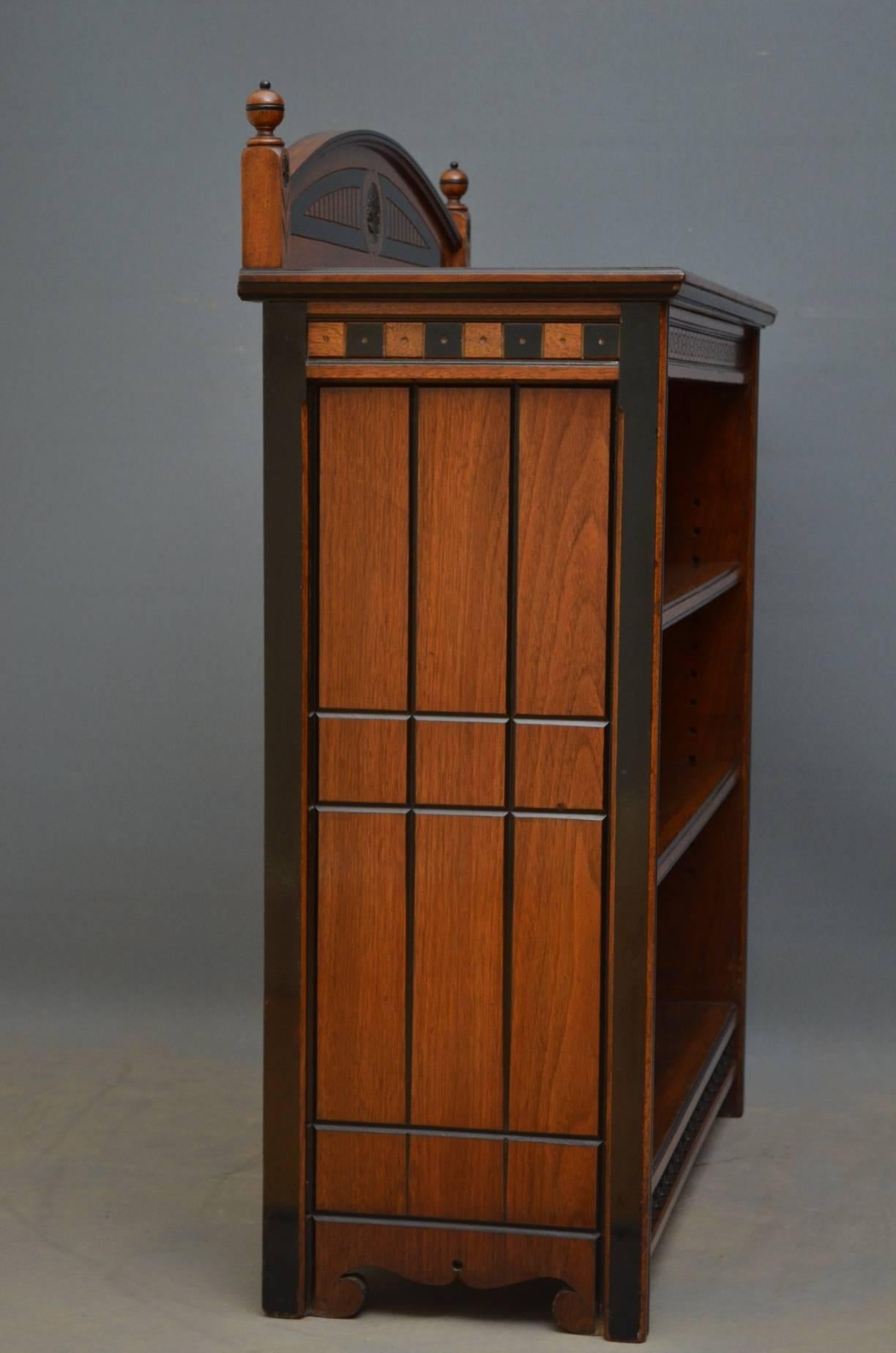 Aesthetic Movement Solid Walnut Bookcase 4