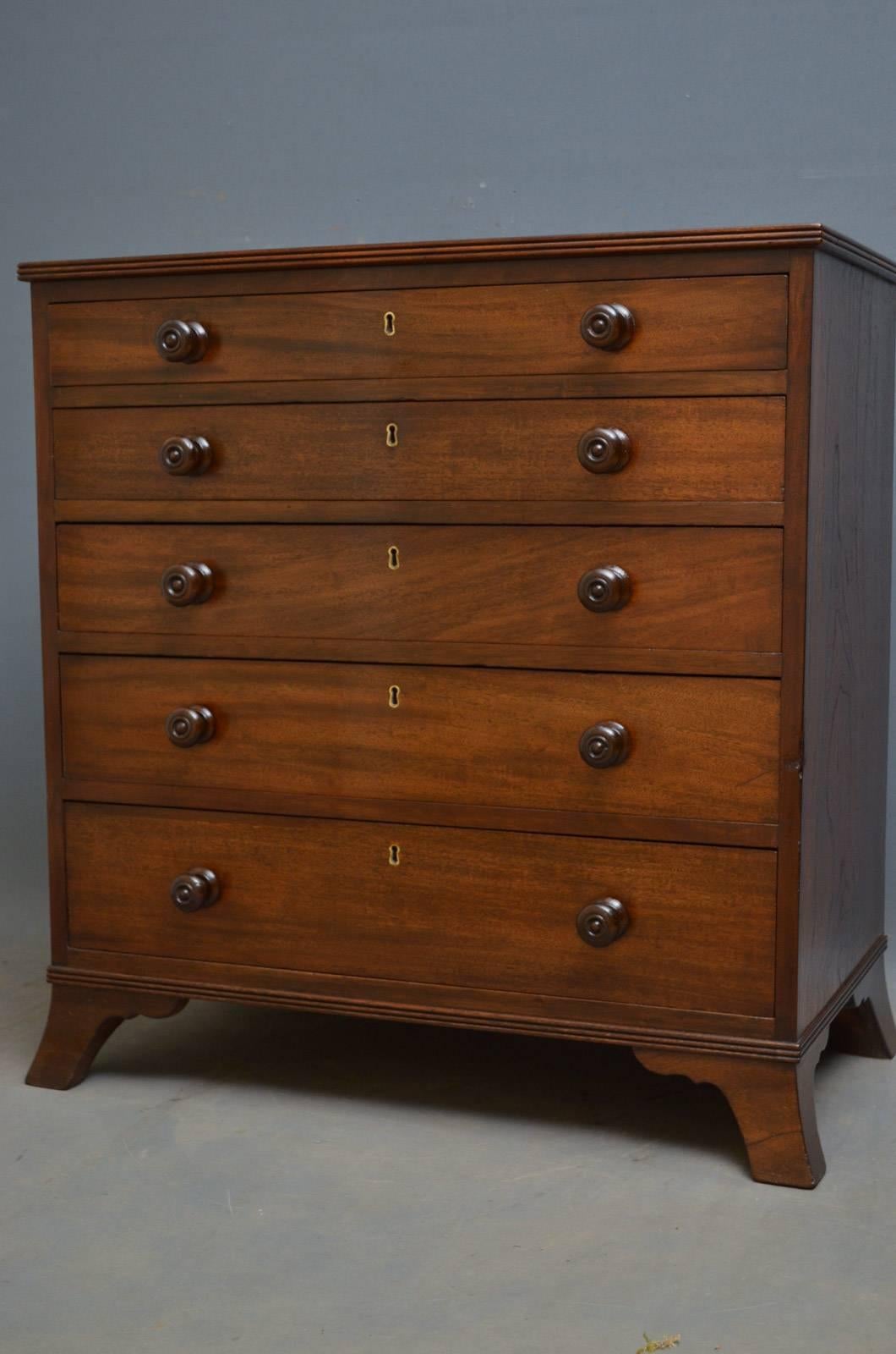 Regency Mahogany Chest of Drawers In Excellent Condition In Whaley Bridge, GB