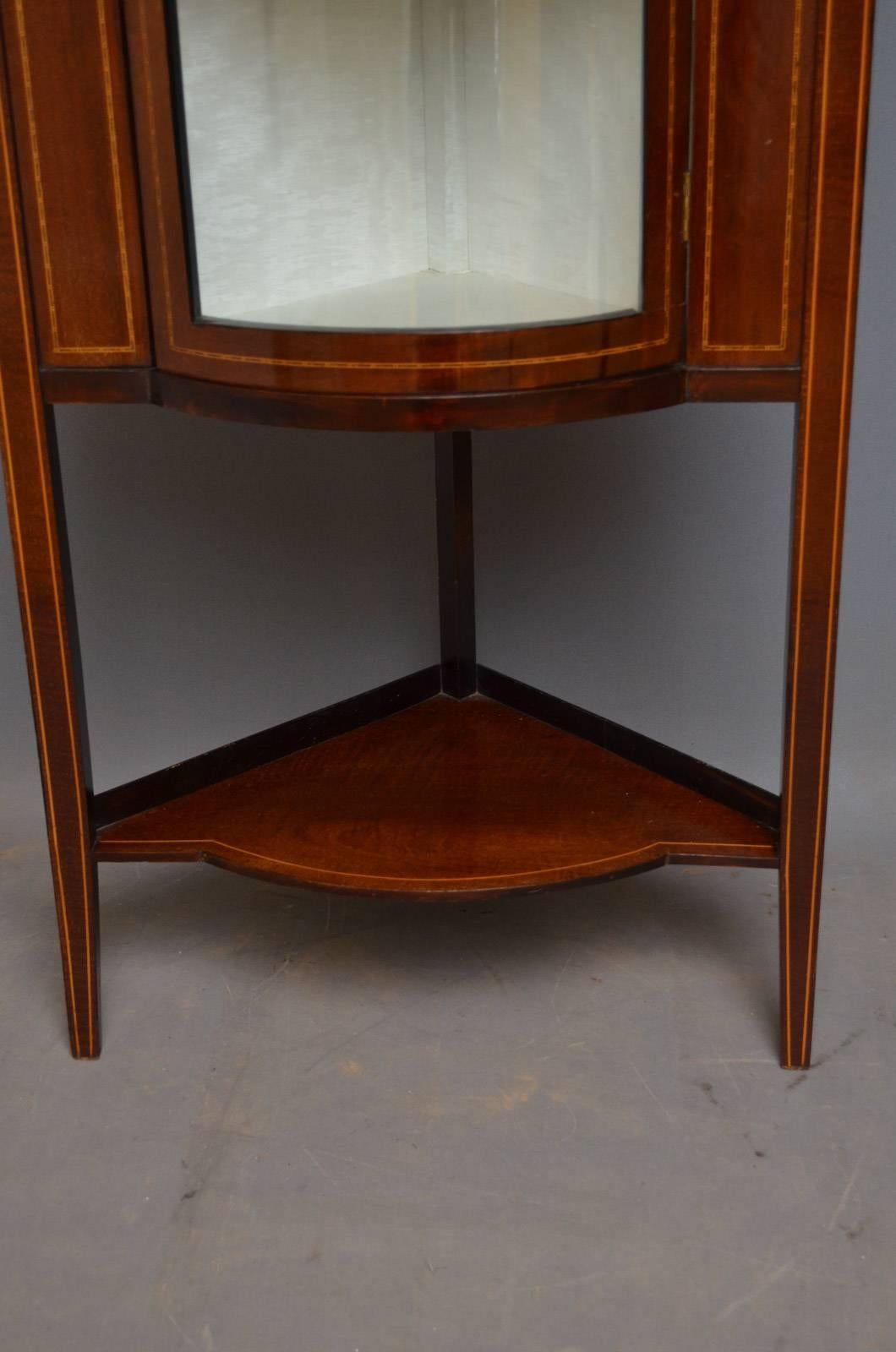 Edwardian Matched Pair of Corner Display Cabinets 1