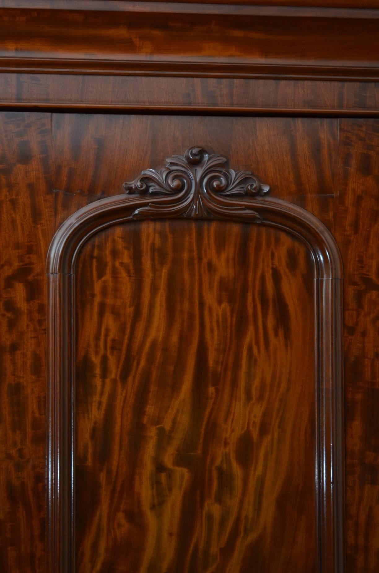 19th Century Victorian Mahogany Two-Door Wardrobe