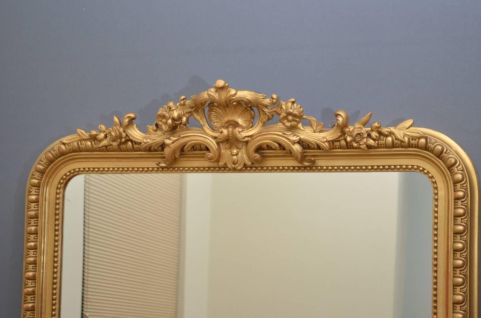 Victorian 19th Century Gilt Wall Mirror