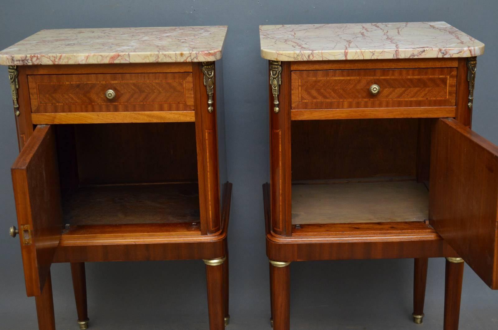 Pair of Antique Bedside Cabinets In Excellent Condition In Whaley Bridge, GB