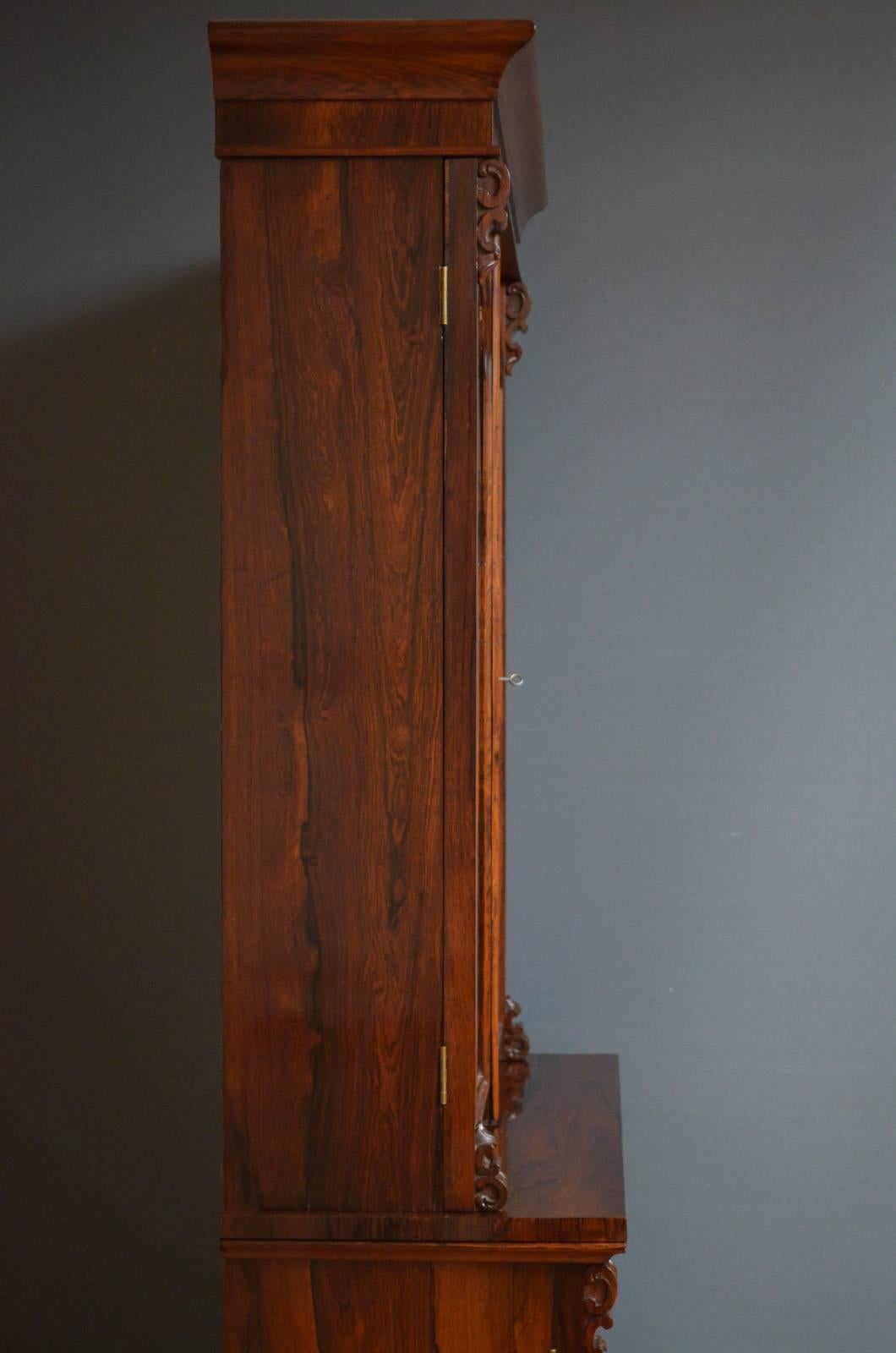 Victorian Rosewood Bookcase For Sale 3
