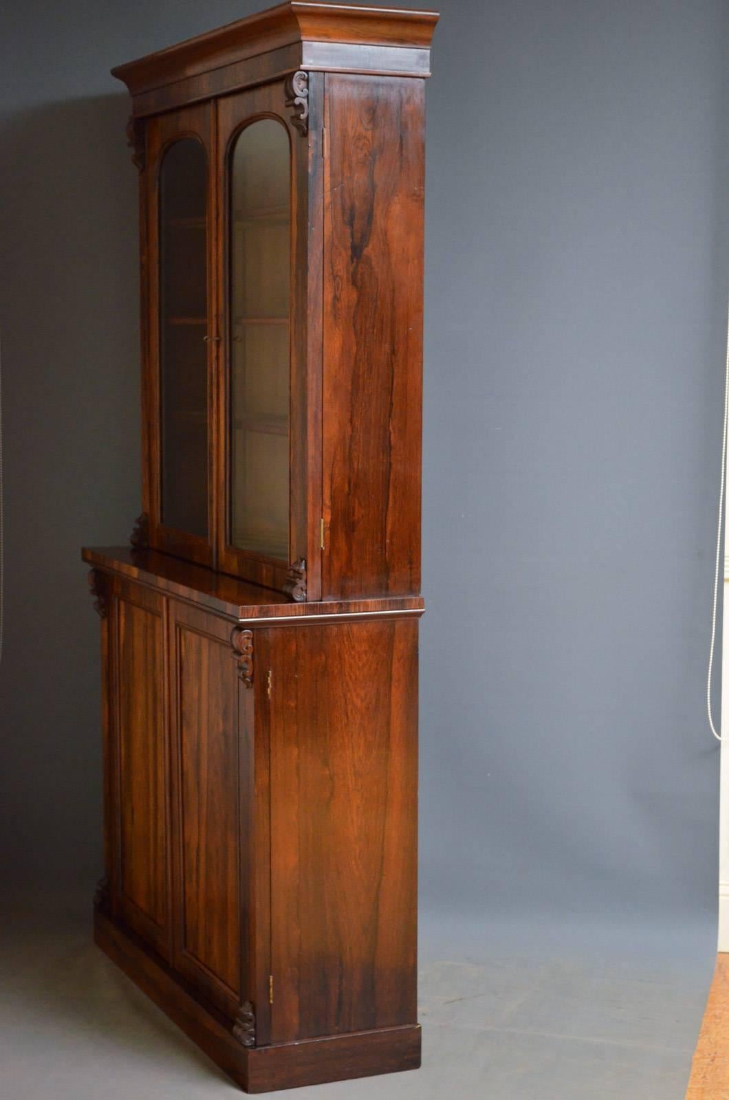 Victorian Rosewood Bookcase For Sale 5