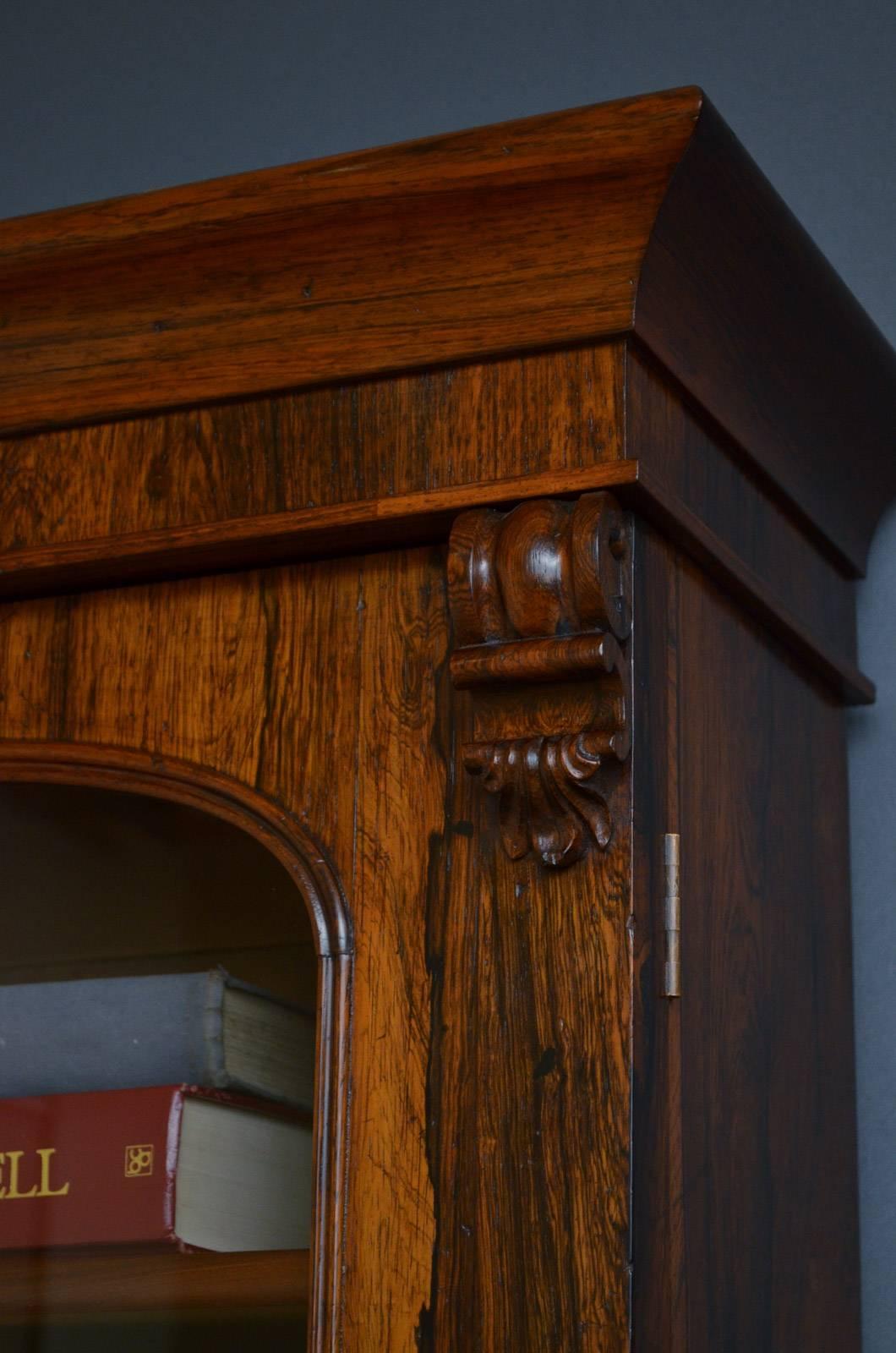 English Victorian Rosewood Bookcase For Sale