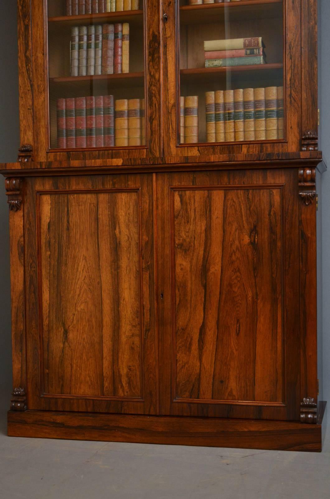 Victorian Rosewood Bookcase For Sale 2