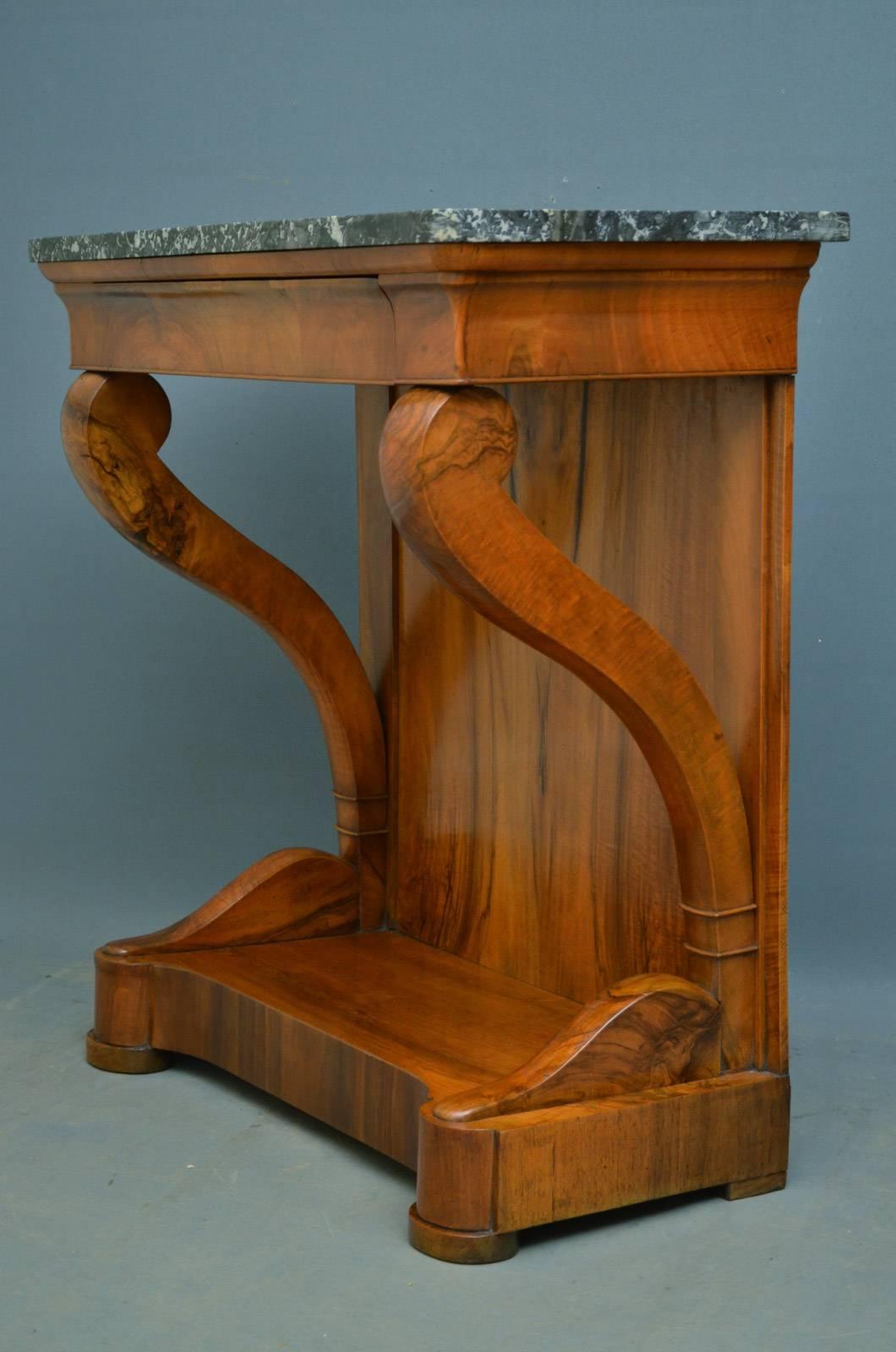 Louis Philippe Walnut Console Table For Sale 1