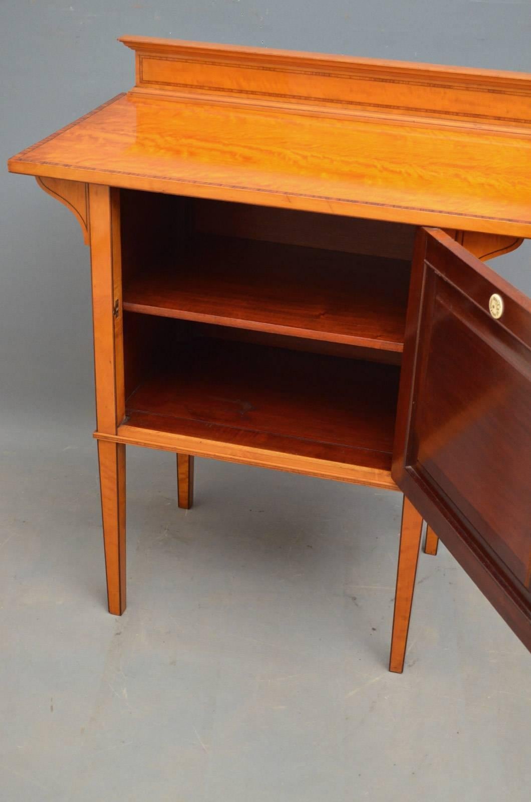 Late Victorian Satinwood Side Cabinet by Maple 2