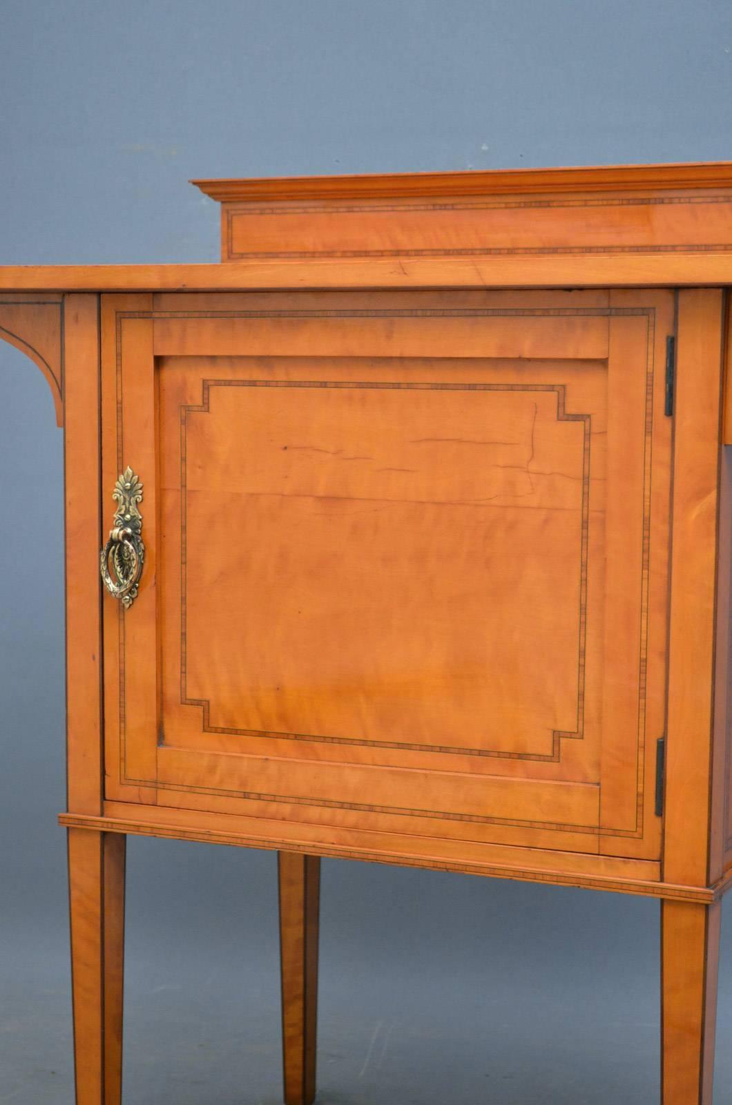 Late Victorian Satinwood Side Cabinet by Maple 1