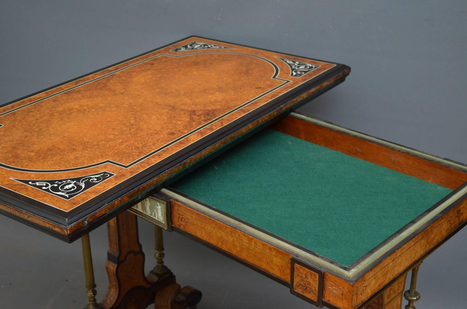 Brass Exquisite Victorian Card Table