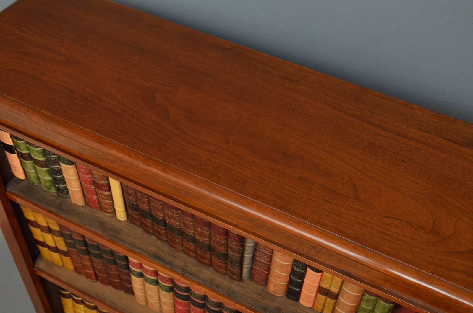 English Late Victorian Open Bookcase in Walnut