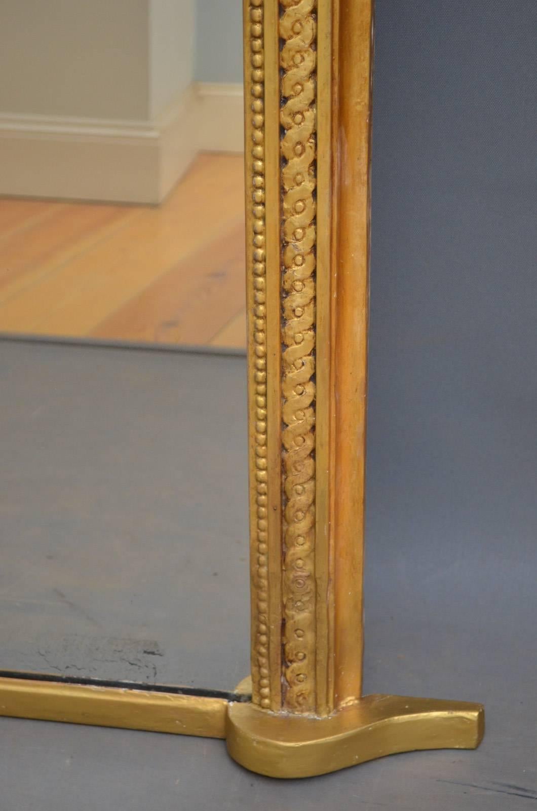 Large Victorian Gilt Mirror 2