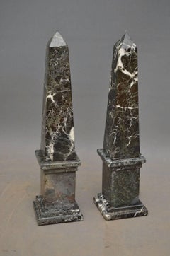 Pair of Decorative Marble Obelisks