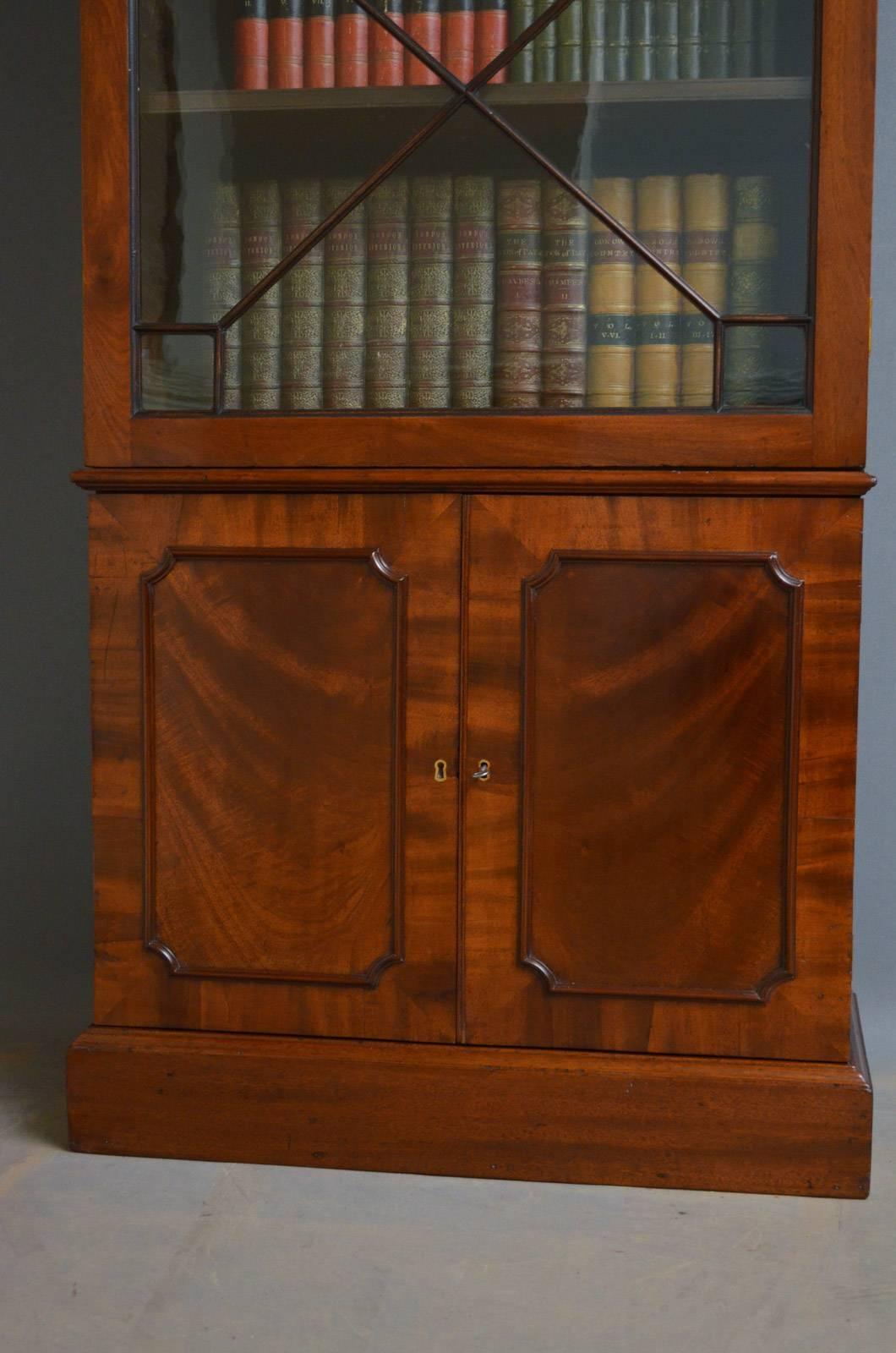 Slim Edwardian Bookcase In Excellent Condition In Whaley Bridge, GB