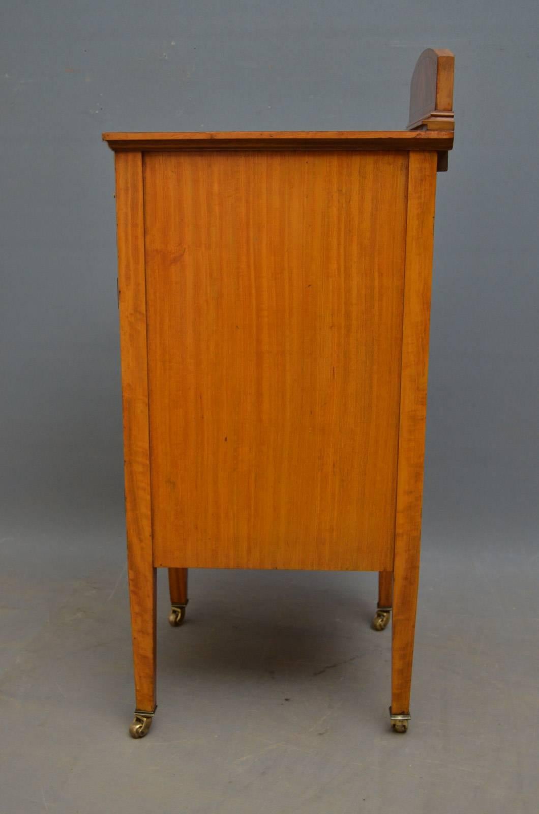 Edwardian Satinwood Bedside Cabinet 1