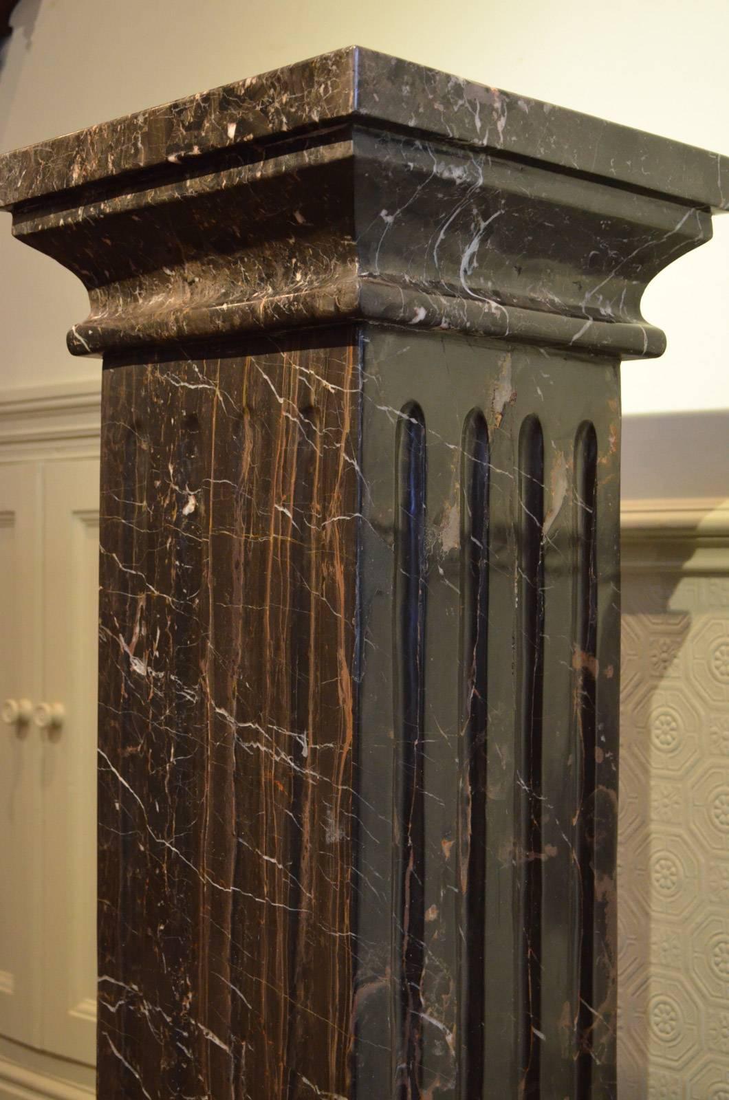 Mid-19th Century Large Pair of  19th Century Black Marble Pedestals  Black Marble Columns 