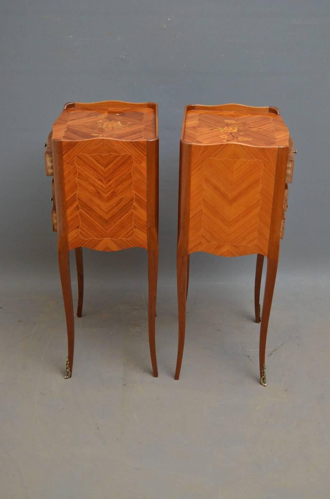Pair of Tulipwood Bedside Cabinets 3