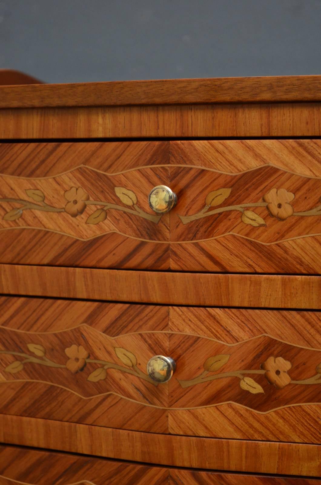 20th Century Pair of Tulipwood Bedside Cabinets