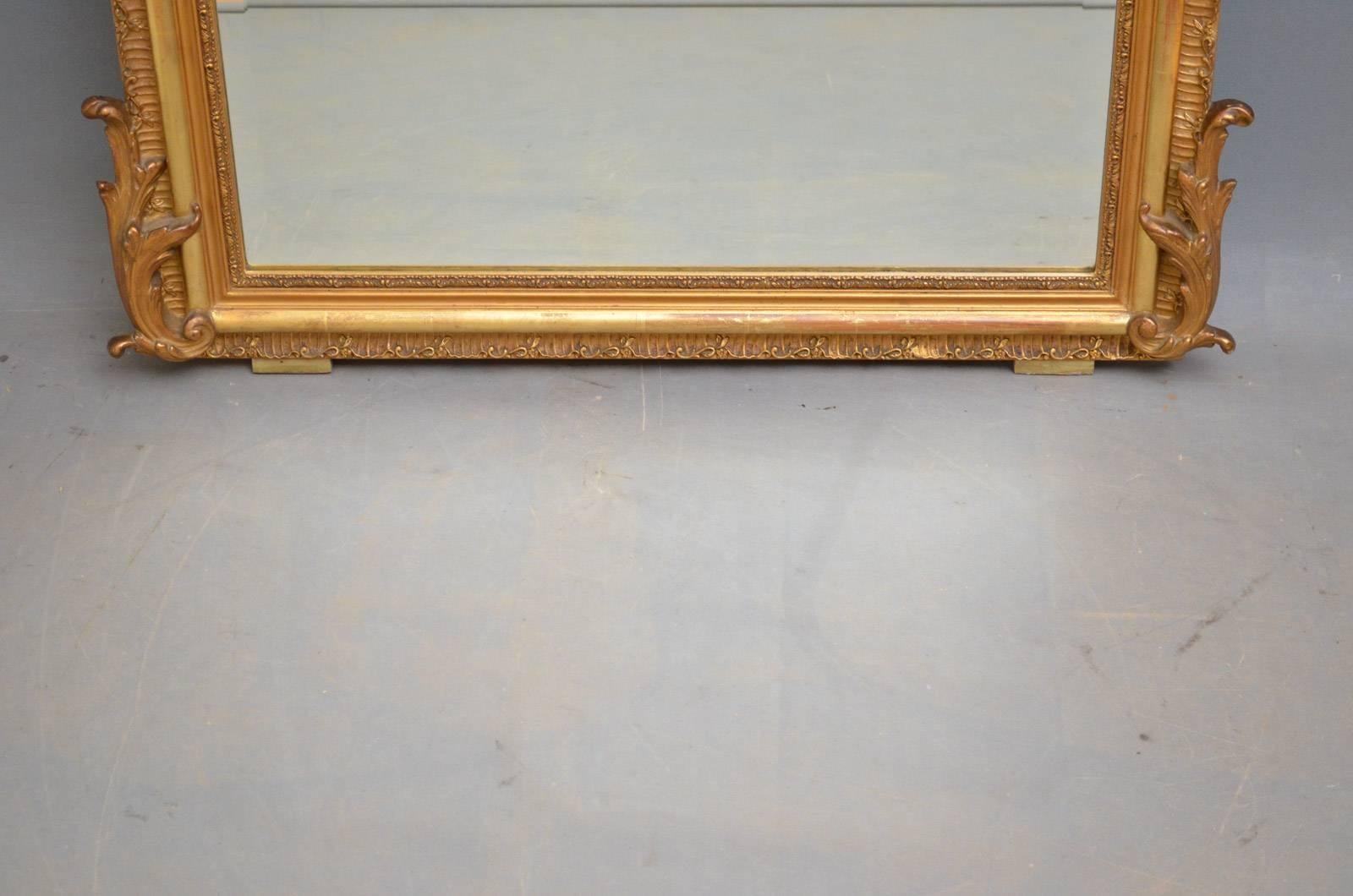 Slim French Gilded Wall Mirror For Sale 3
