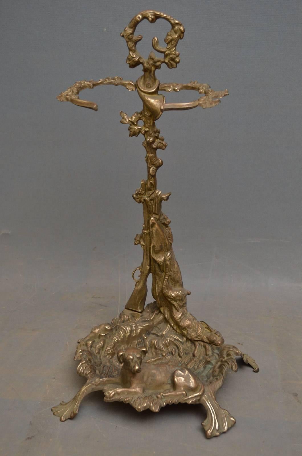 Black Forest Brass Fire Companion Stand with Fire Irons or Umbrella Stand