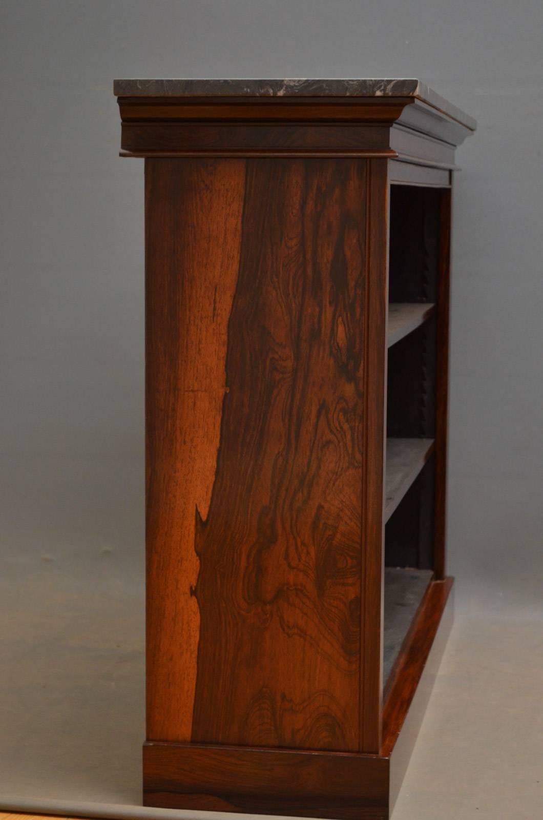 Marble William IV Rosewood Open Bookcase