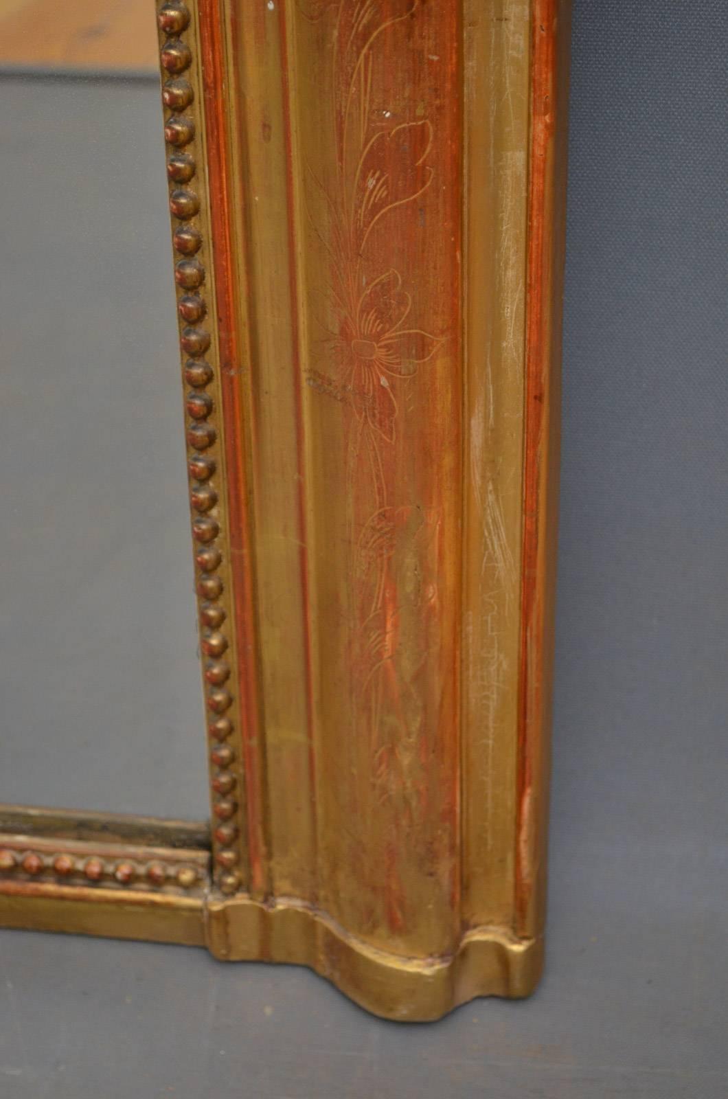 Exceptional 19th Century Wall Gilt Mirror 3