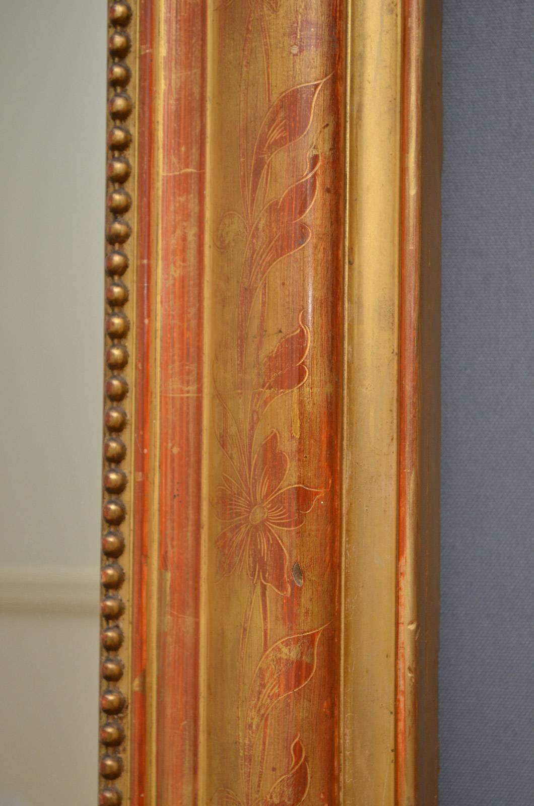 Giltwood Exceptional 19th Century Wall Gilt Mirror