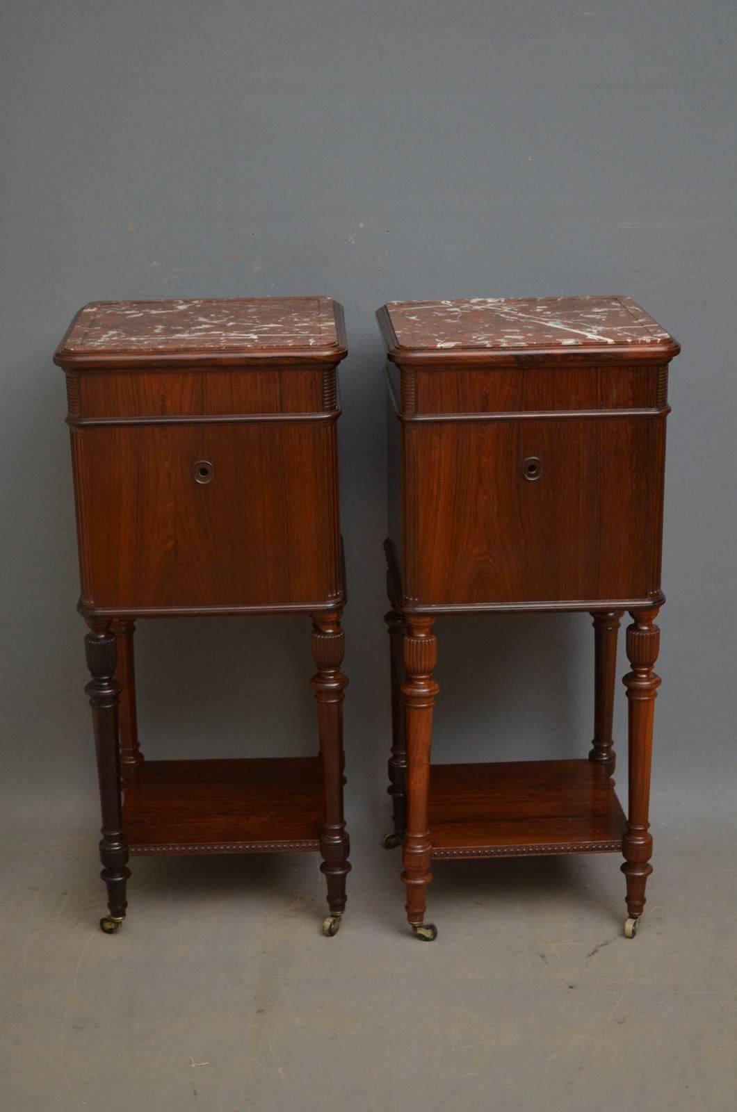 Pair of Superb Quality Rosewood Bedside Cabinets by Maison Krieger, Paris 3