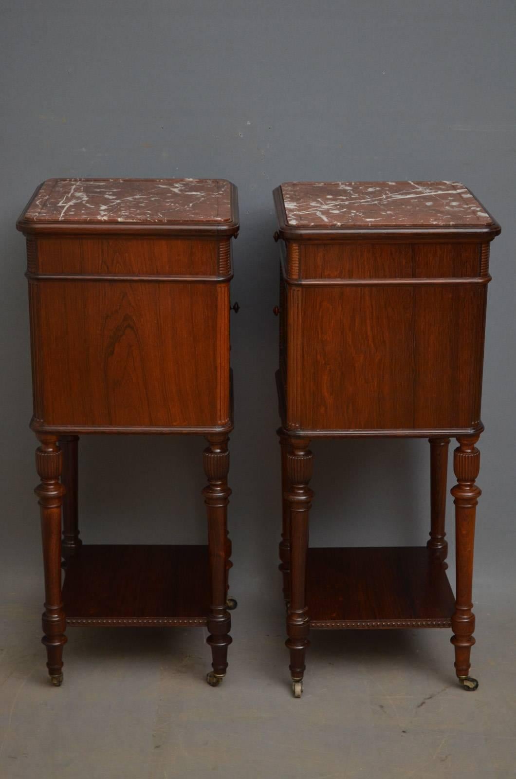 Pair of Superb Quality Rosewood Bedside Cabinets by Maison Krieger, Paris 2