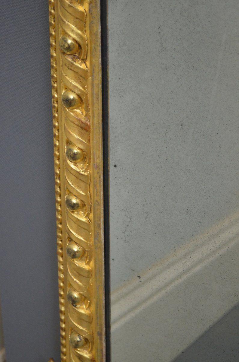 Specchio da parete in legno dorato inglese del primo periodo vittoriano in vendita 7
