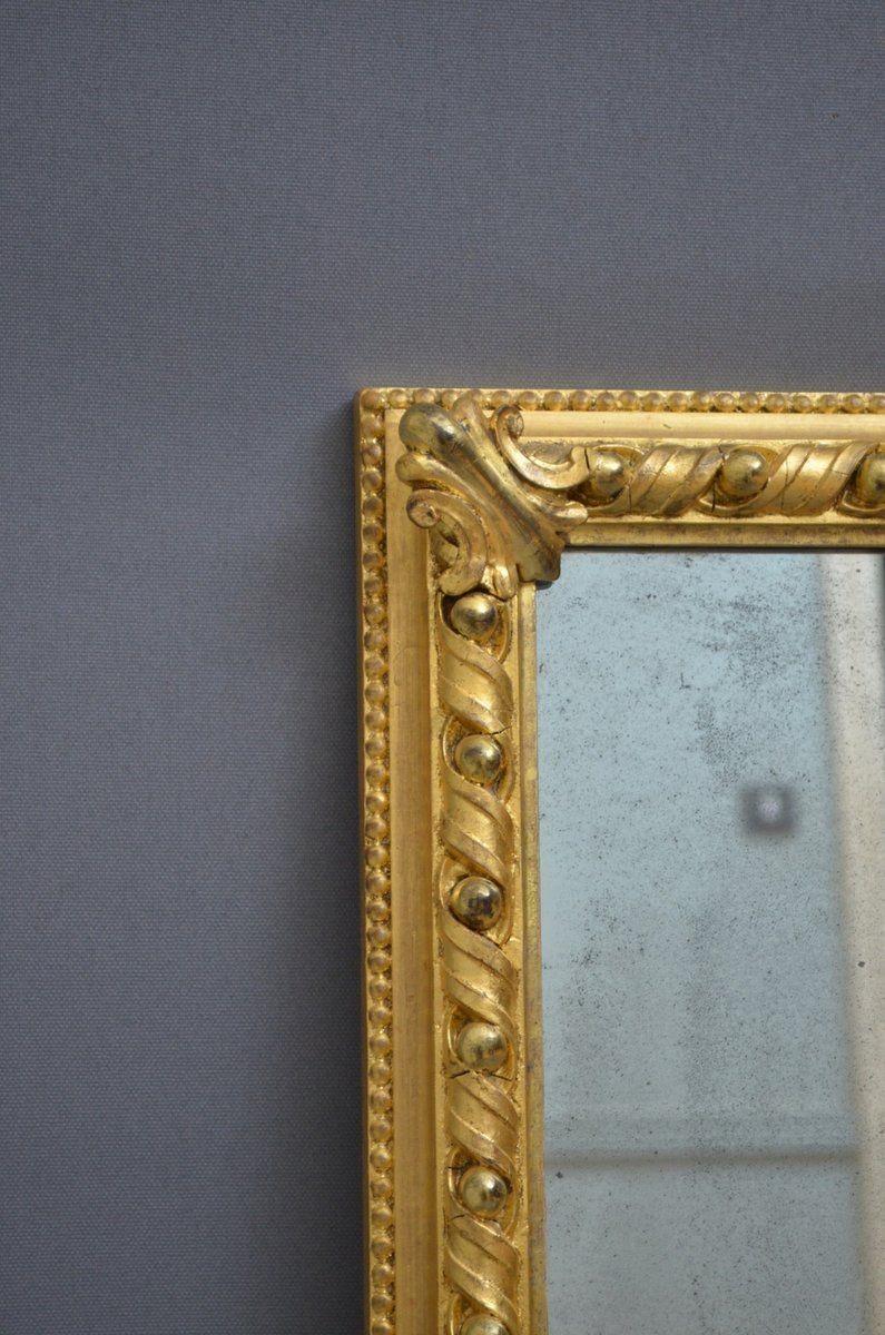 Specchio da parete in legno dorato inglese del primo periodo vittoriano in vendita 8