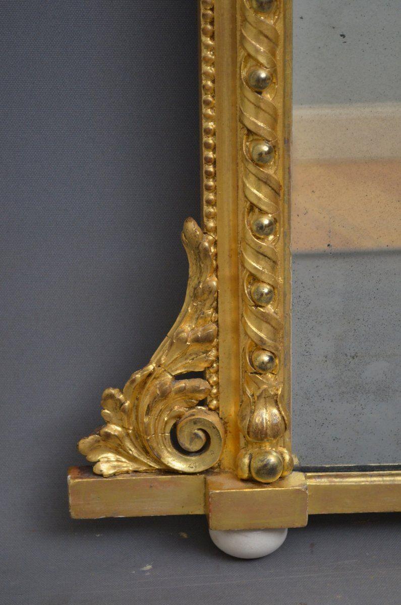 Specchio da parete in legno dorato inglese del primo periodo vittoriano in vendita 9