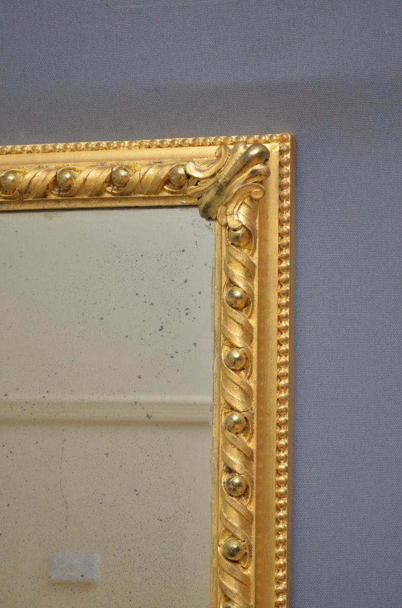 Specchio da parete in legno dorato inglese del primo periodo vittoriano in vendita 10