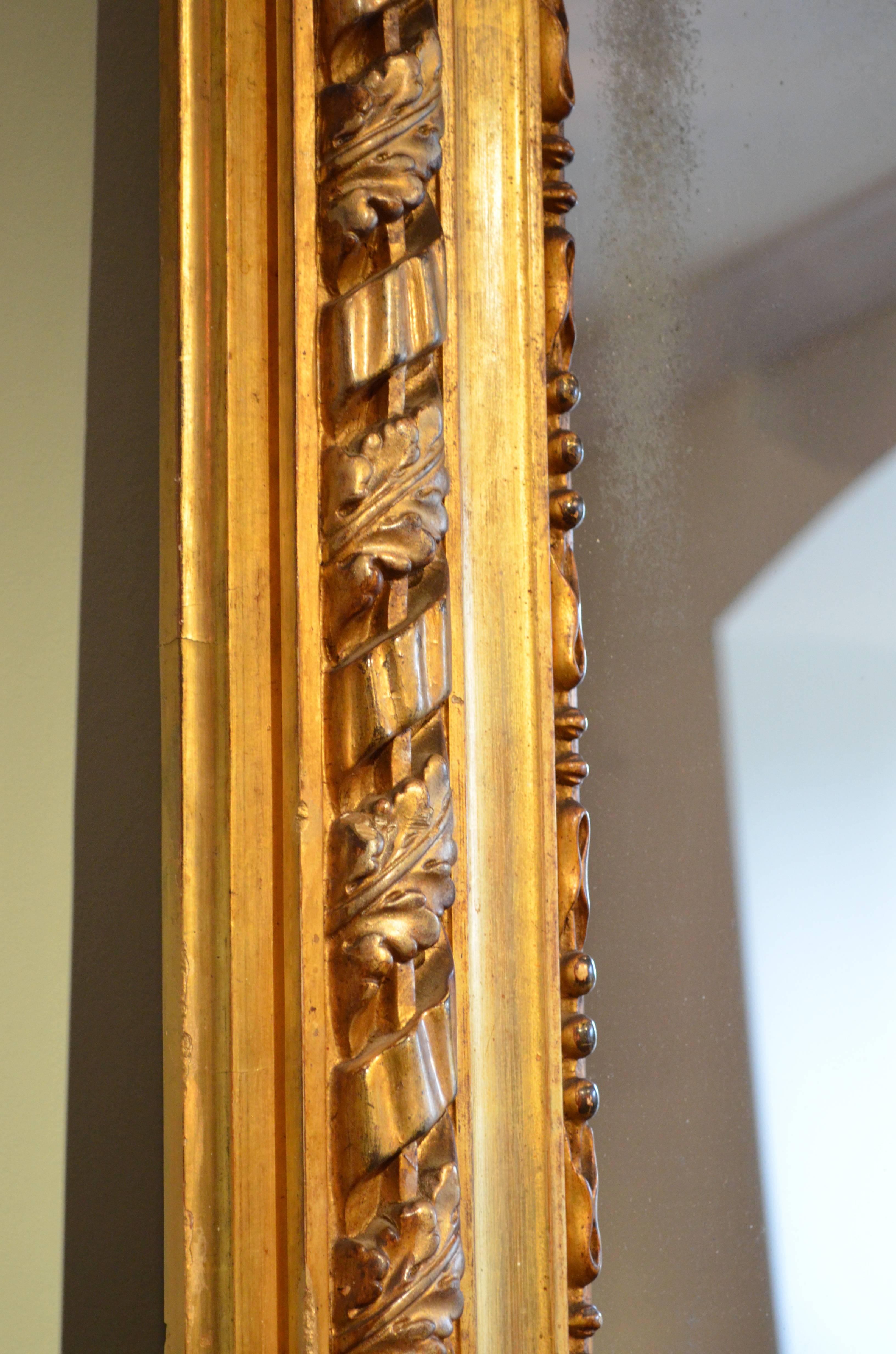 Early Victorian Large 19th Century Giltwood Mirror