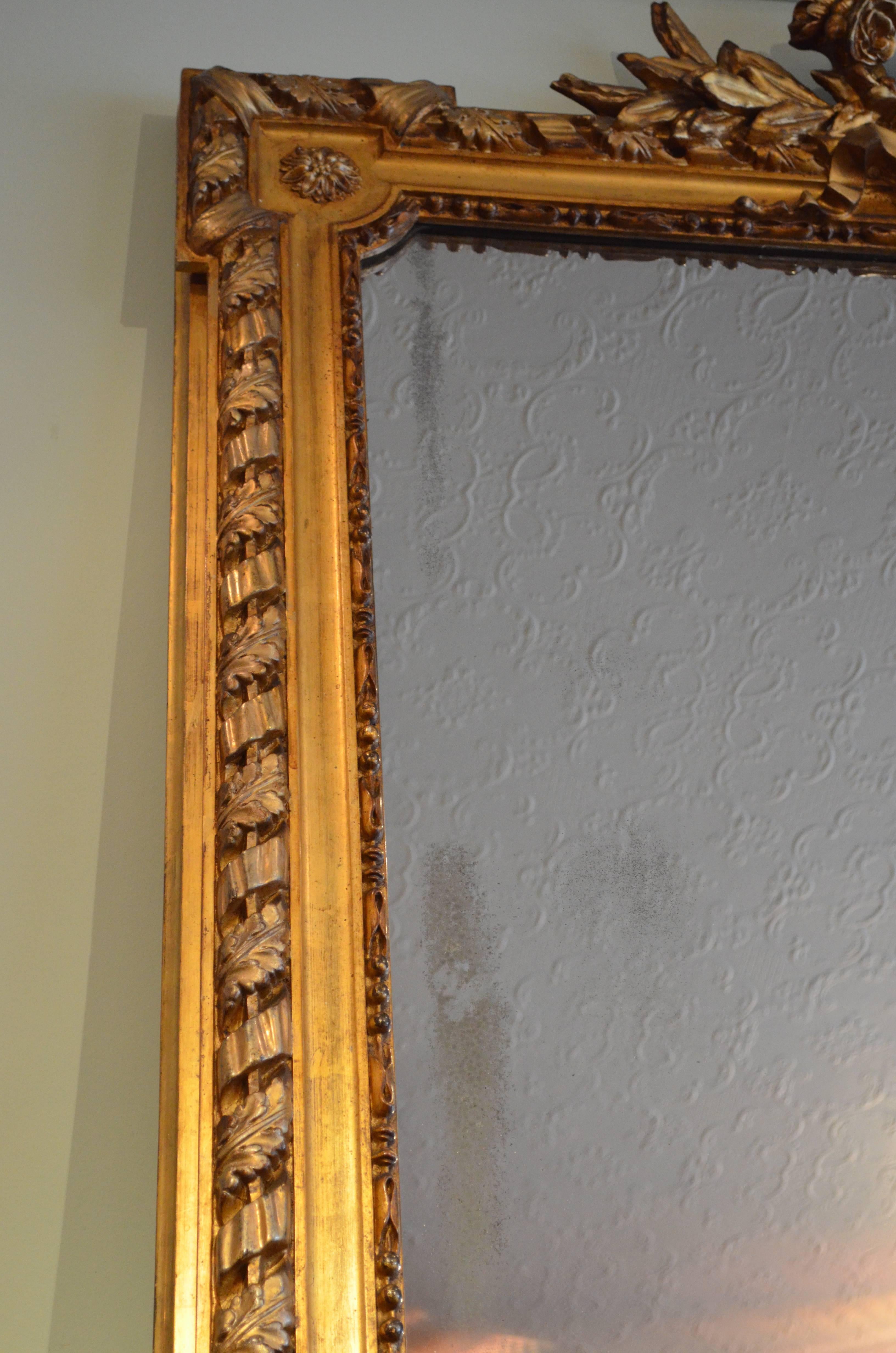 Large 19th Century Giltwood Mirror In Good Condition In Whaley Bridge, GB