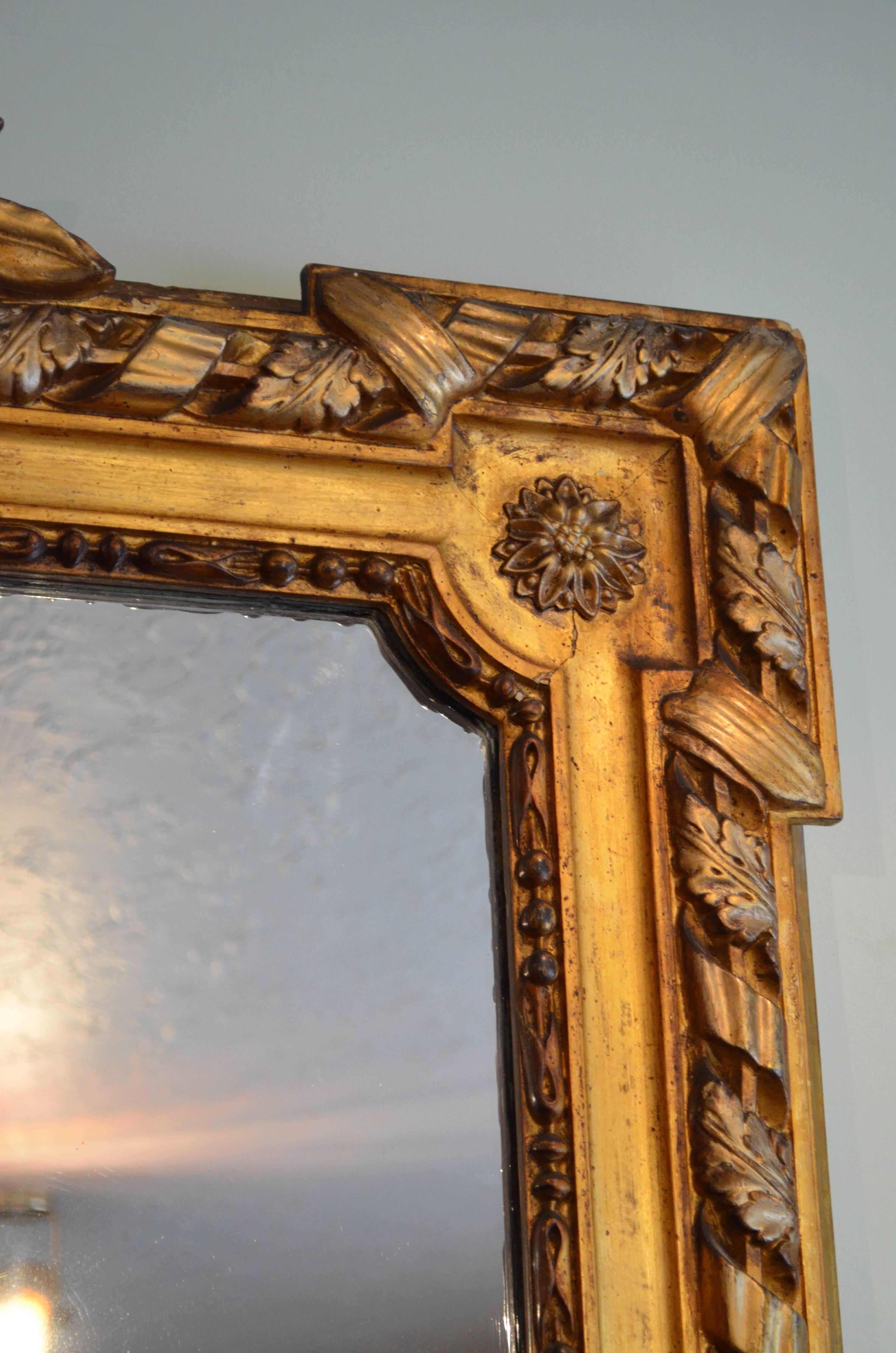 Large 19th Century Giltwood Mirror 1