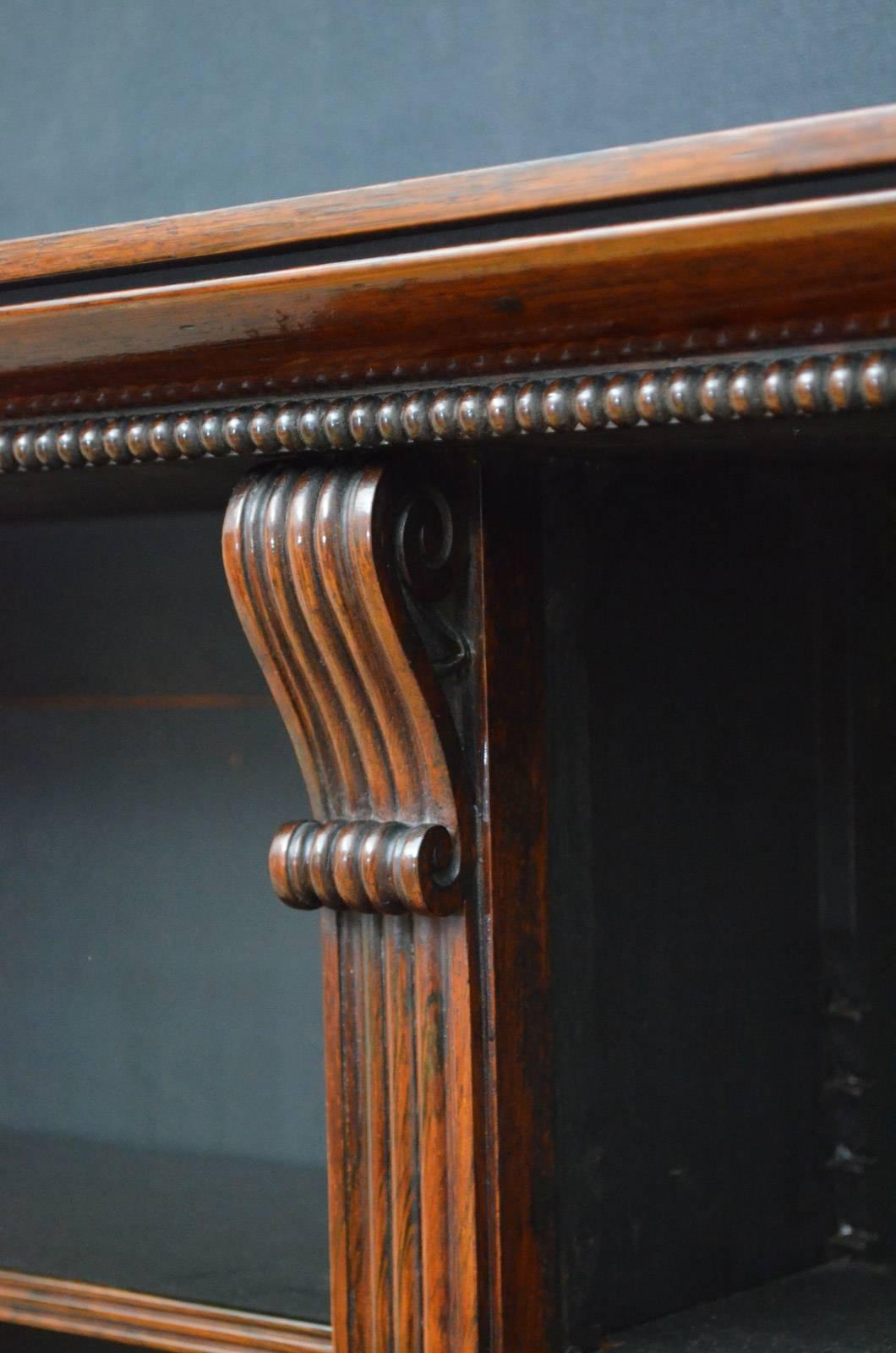 English Regency Rosewood Cabinet Bookcase