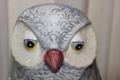 Italian Ceramic Owl Vase Umbrella Stand