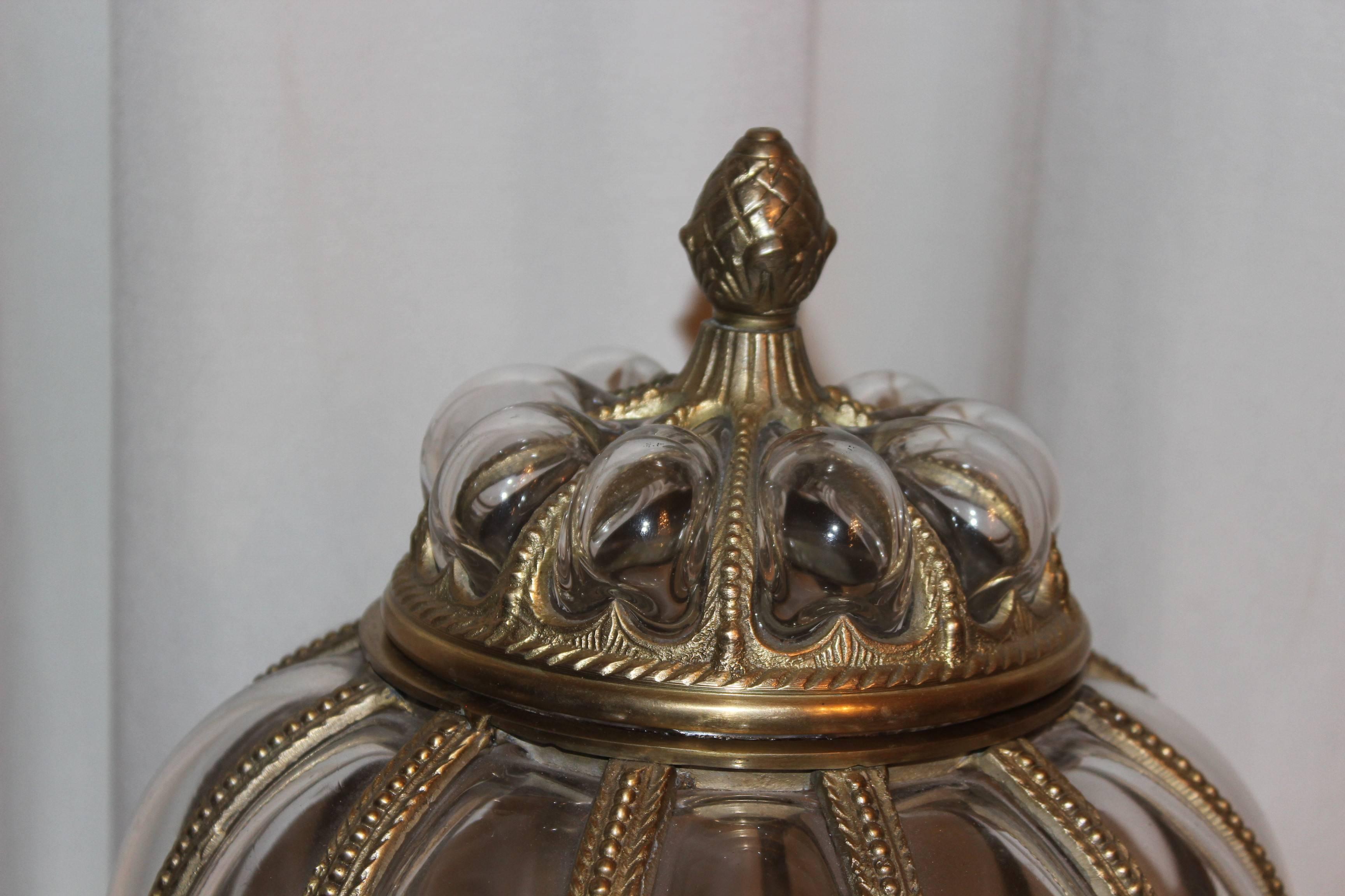 20th Century  Italian Glass Blown Metal Vase 1920-1940 For Sale