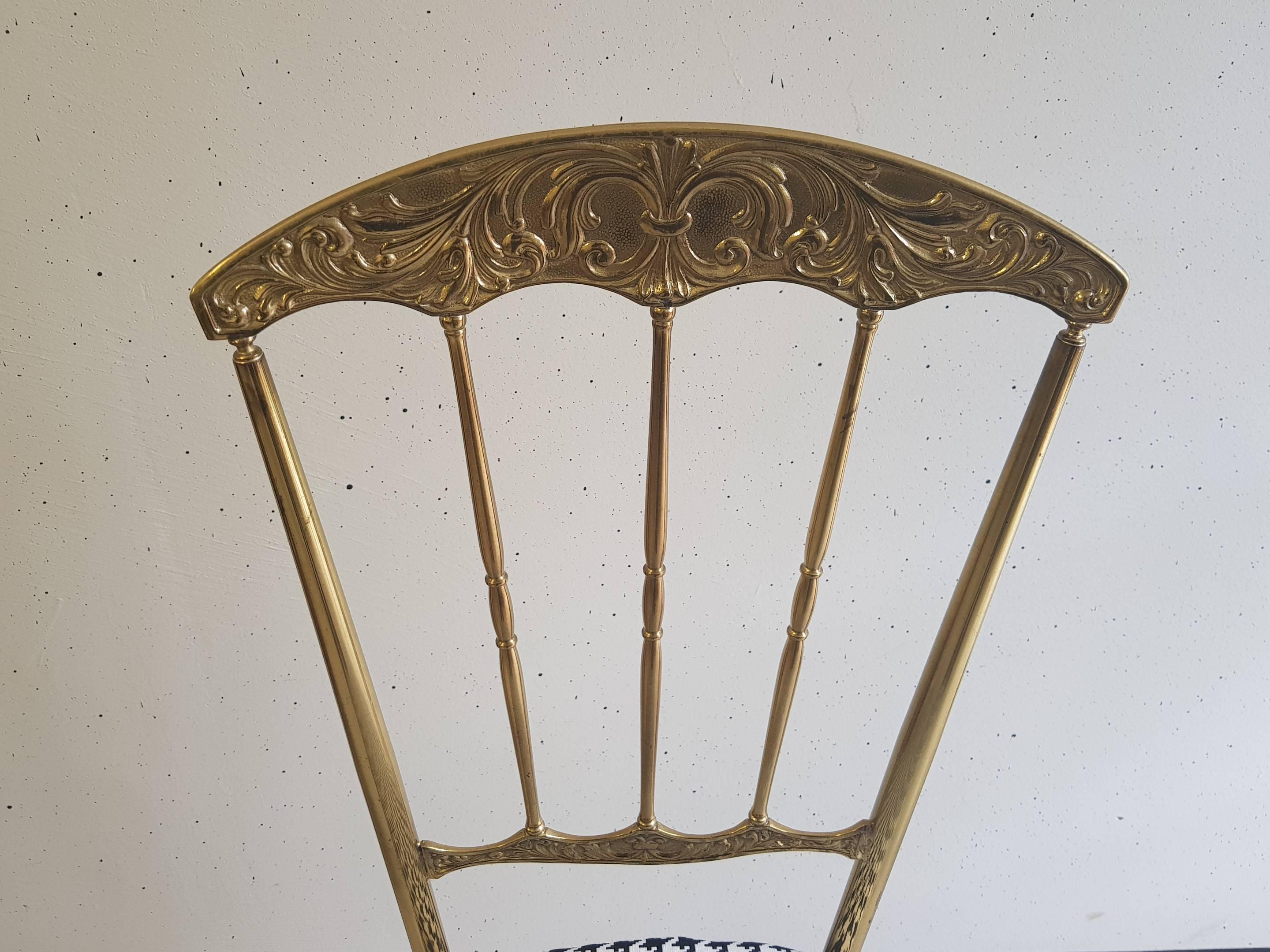 For sale two beautiful Italian vintage brass chairs, as corner or livingroom seats, they are stable, and with new upholstery, and this pair will cost you only 1899 with free shipping worldwide!