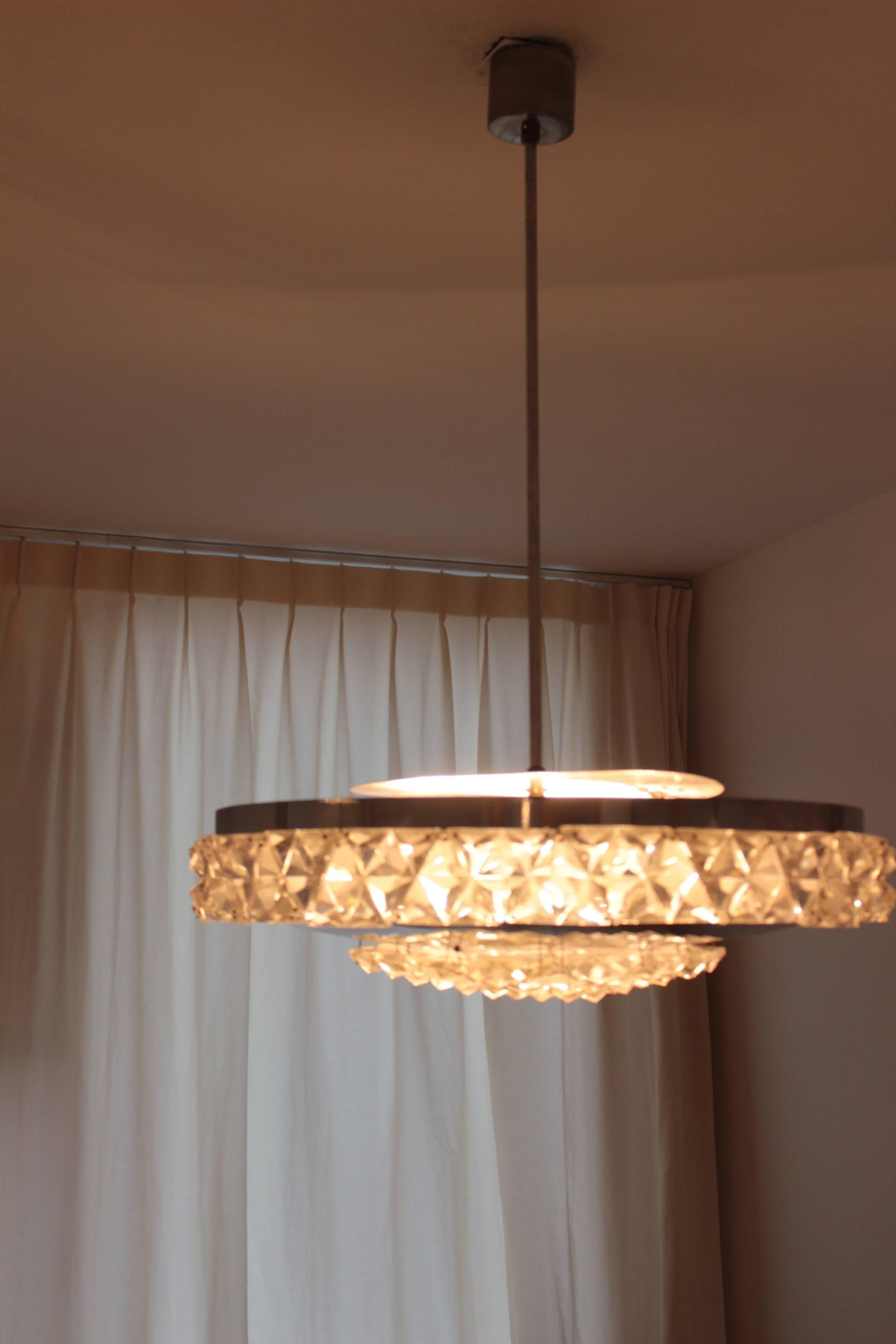 20th Century Bakalowits Vienna Faceted Crystal Chandelier, 1950s For Sale