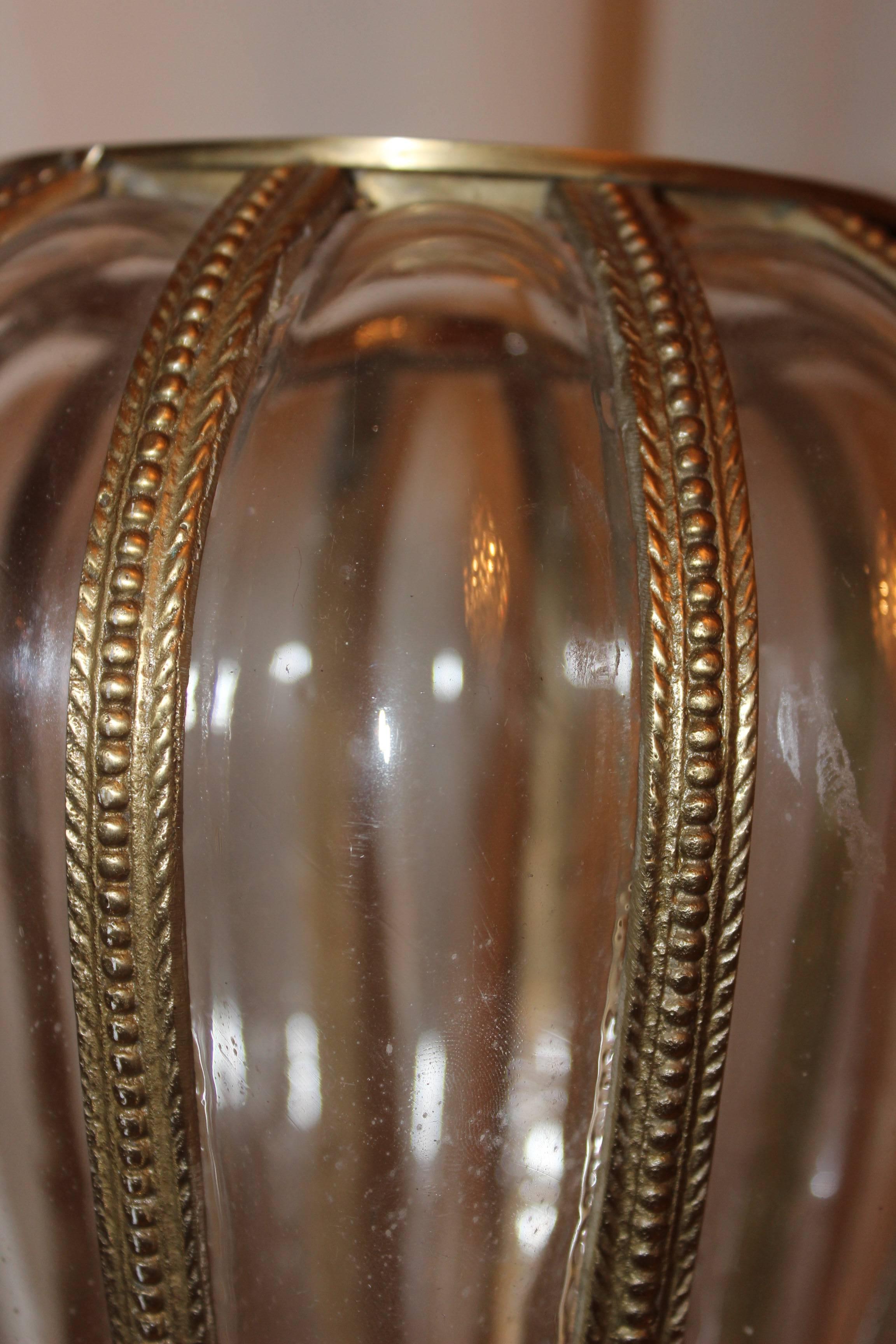  Italian Glass Blown Metal Vase 1920-1940 In Good Condition For Sale In Diemen, NL