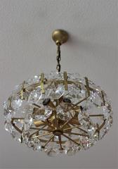 Vintage Hollywood Regency brass and crystal chandelier, 1960s